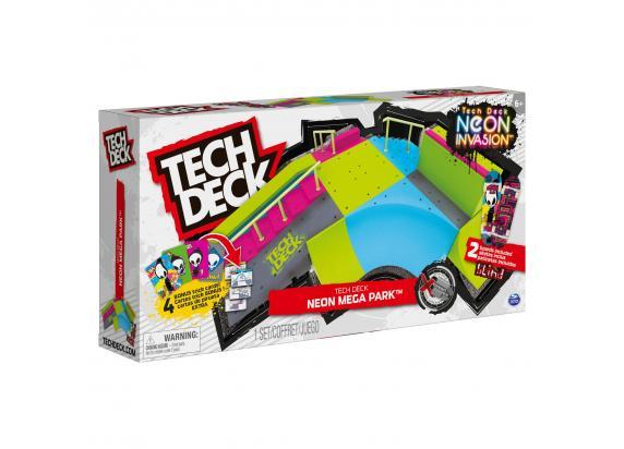 Tech Deck X-Connect Creator - Neon Mega Park Glow-in-the-dark - aanpasbare schansset met twee vingerskateboards