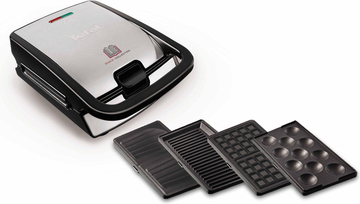 Tefal Snack Collection SW854D - Contactgrill - Tosti ijzer - Anti-aanbaklaag - 4 verschillende platen - RVS