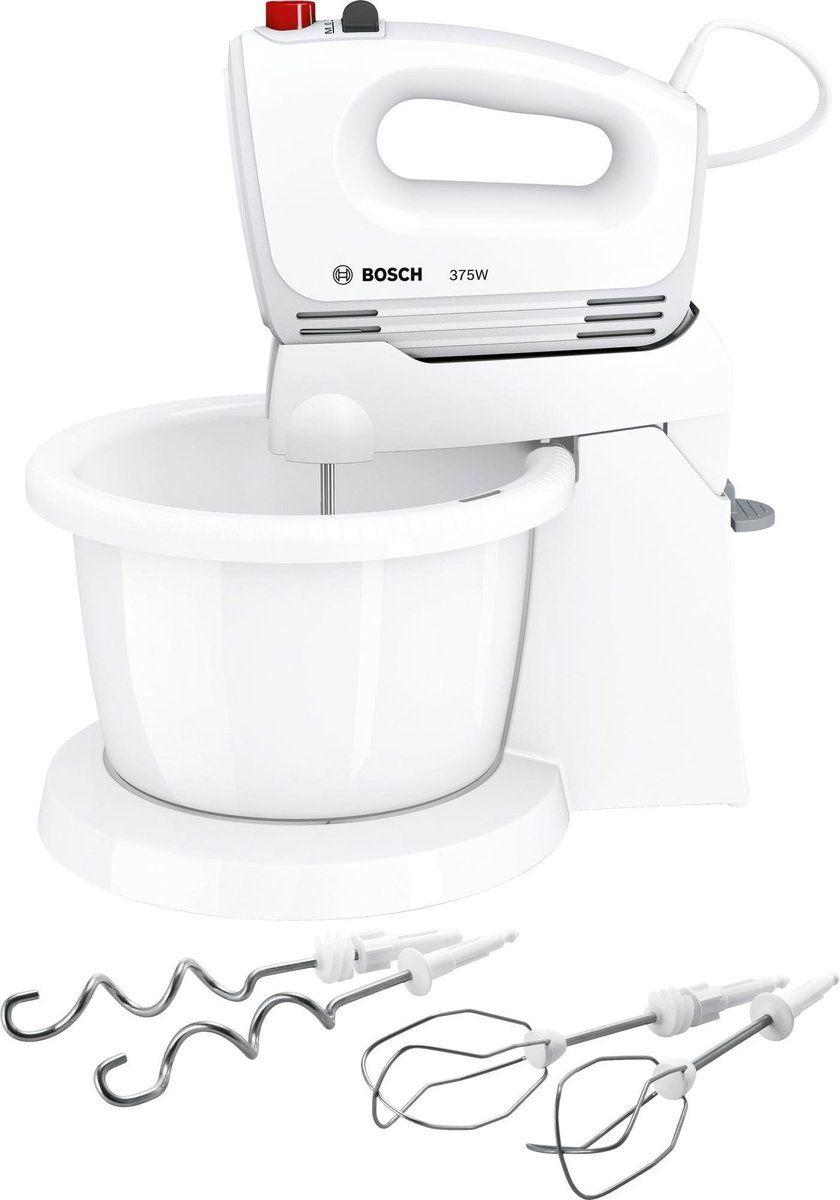 BOSCH MFQ2600W CleverMixx Handmixer - Wit / Rood