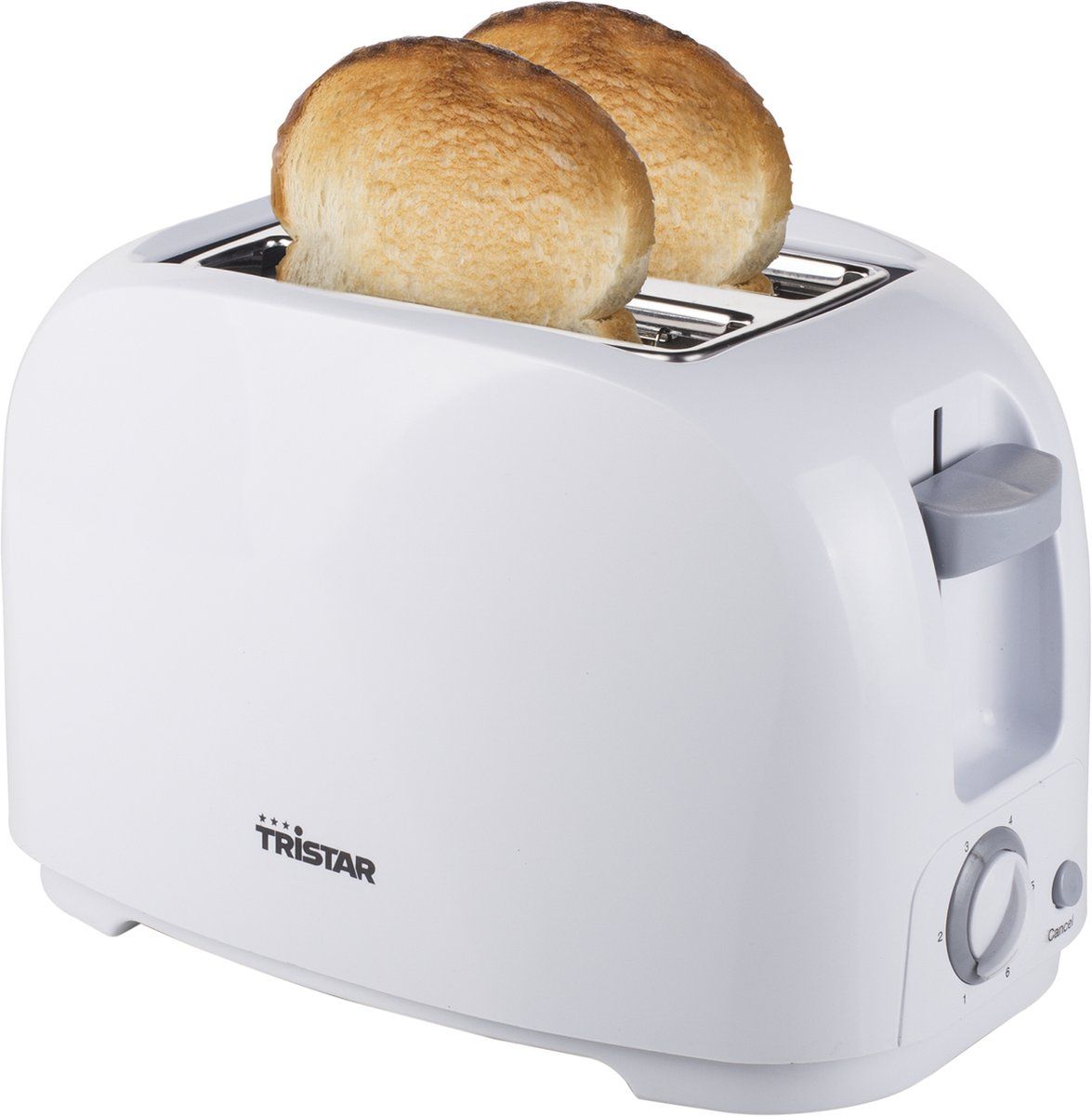 Tristar Broodrooster BR-1013 - 2 Sleuven - 6 Standen en Kruimellade - Voor 2 boterhammen - Toaster - Wit