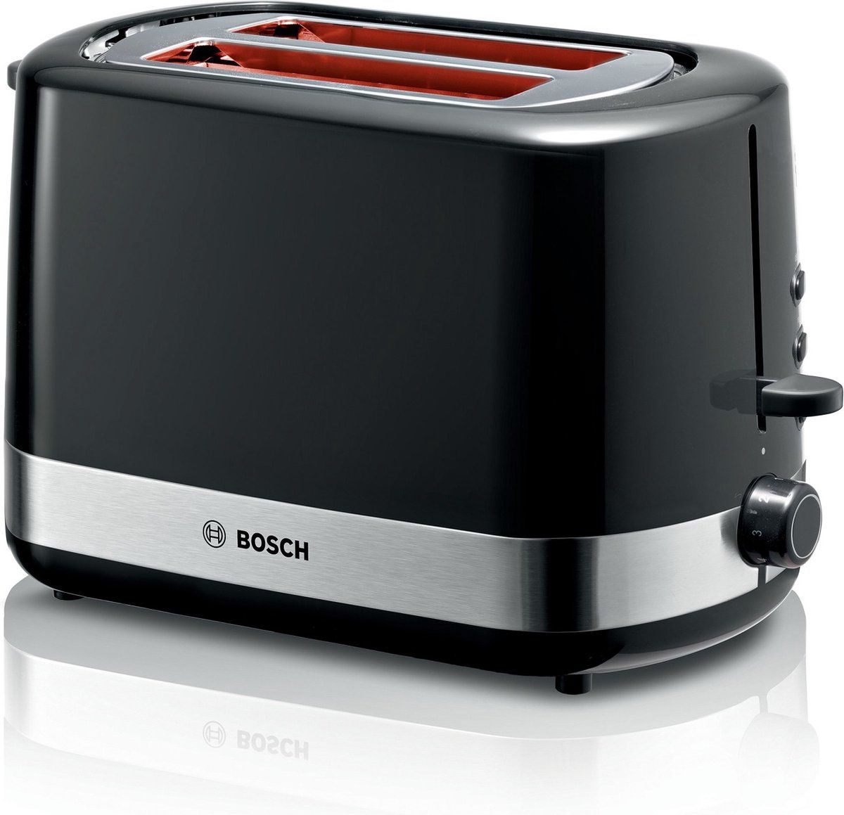 Bosch TAT6A513 broodrooster 2 snede(n) 800 W Zwart, Roestvrijstaal