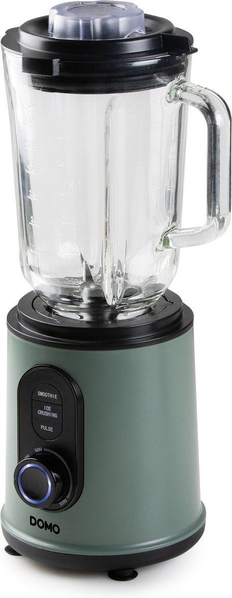 DOMO DO734BL Blender - 'Blend & Balance' - Glazen Kan - 1,5L - Drinkbeker 600ml - 800 W - Smoothie Maker - Groen