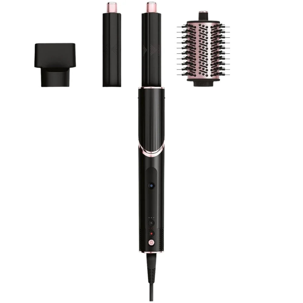 Shark FlexStyle 3-in-1 Föhn en Multistyler - Inclusief Airstyler, Concentrator, Volumeborstel Accessoires - met Reisetui - Zwart/Rose - HD424EU