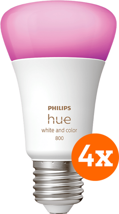 Philips Hue White and Color E27 800lm 4-Pack