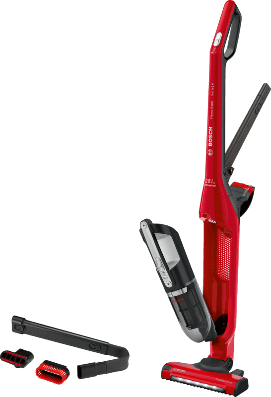 BOSCH BBH3ZOO28 Serie 4 Flexxo Gen2 28Vmax ProAnimal Draadloze Steelstofzuiger - Rood