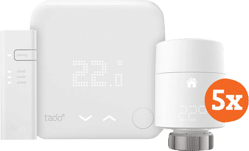 Tado Slimme Thermostaat V3+ startpakket + 5 radiatorknoppen