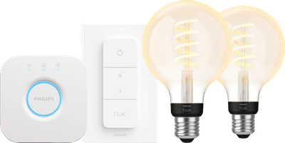 Philips Hue Filament White Ambiance Globe 2-Pack Startpakket