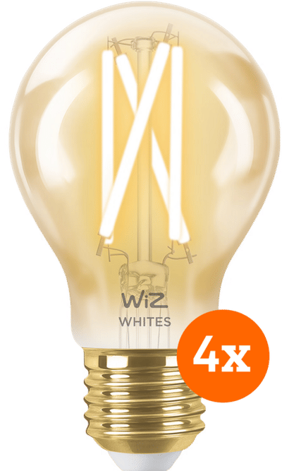 WiZ Smart Filament lamp Standaard Goud 4-pack - Warm tot Koelwit Licht - E27