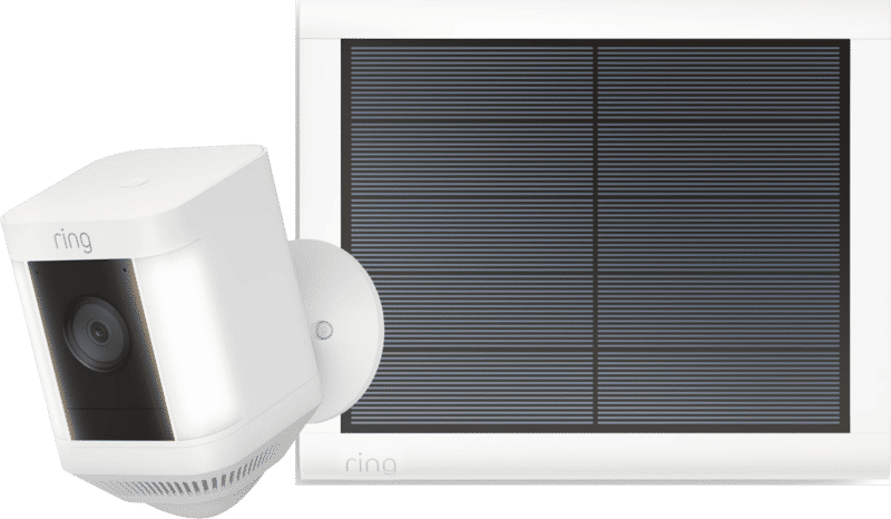 Ring Spotlight Cam Plus - Wit - Zwart + usb-C zonnepaneel