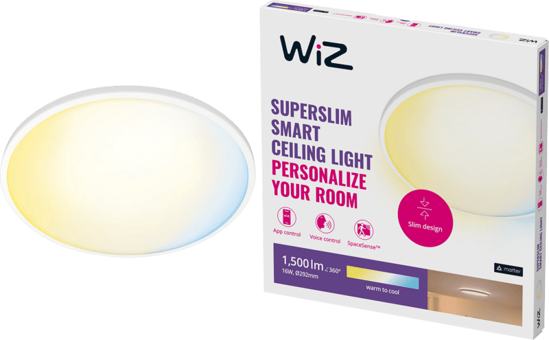 WiZ Plafondlamp SuperSlim - alle tinten wit licht - Wit