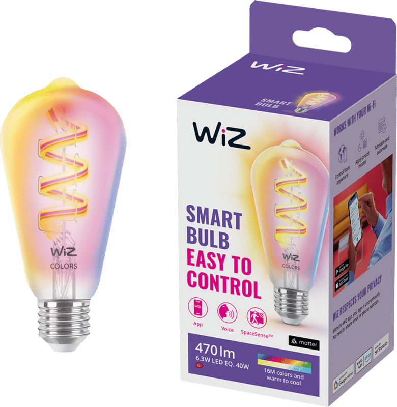 WiZ Edison Filament lamp- Gekleurd en wit licht - E27