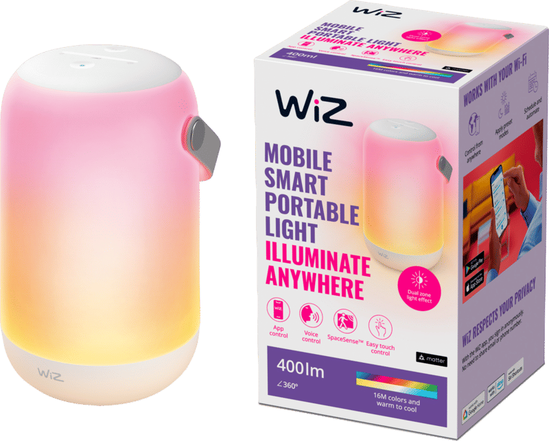 WiZ Draagbare tafellamp - Slimme LED-Verlichting - Gekleurd