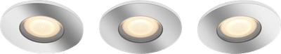 Philips Hue Adore badkamerinbouwspot White Ambiance - rond - Chroom 3-pack + dimmer