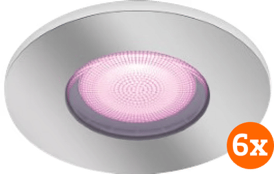 Philips Hue Xamento badkamer inbouwspot White and Color - Chroom - Rond 6-pack