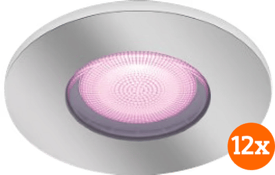 Philips Hue Xamento badkamer inbouwspot White and Color - Chroom - Rond 12-pack