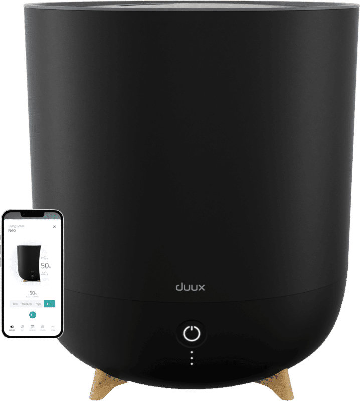 Duux Neo Smart Ultrasone Luchtbevochtiger met Hygrostaat - 5L watertank - Humidifier met 500ml/u verneveling - Zwart