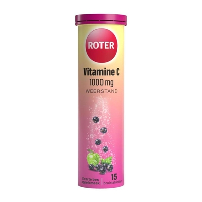Roter Vitamine C 1000 MG Appel Zwarte Bes 15 Bruistabletten