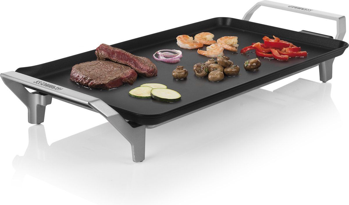 Princess Bakplaat 103110 - Table Chef Premium - Grillplaat - Gourmet - Groot 46x26 cm - 2500W - Regelbare thermostaat - 1.5 meter snoer - Teppanyaki - Dubbel verwarmingselement - Extra snel warm