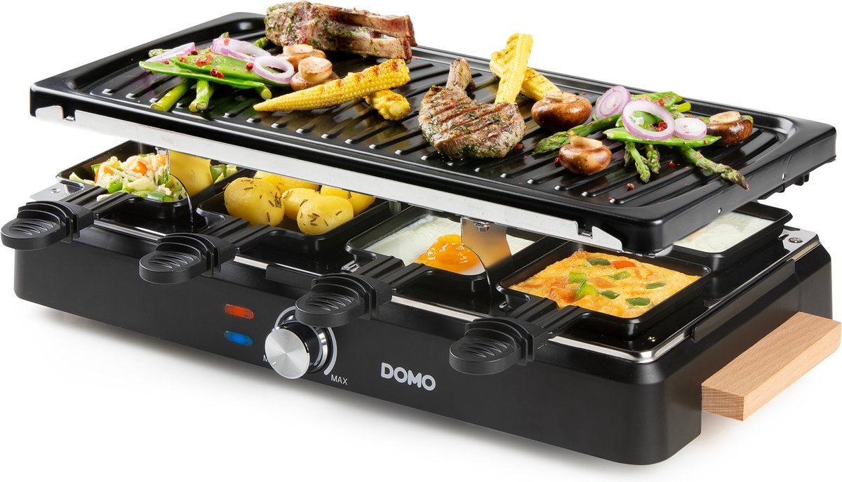 DOMO DO9261G Gourmetset - Raclette - Grill - Hout - 1400W