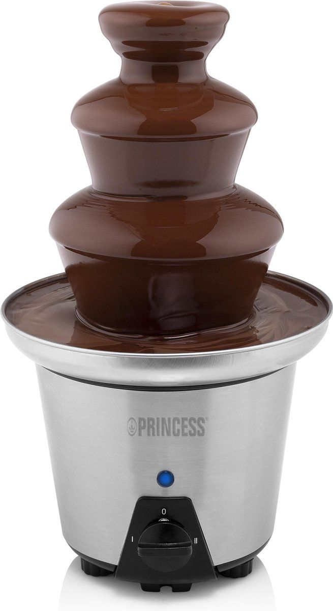 Princess 292998 Chocoladefontein XL – Chocolade fondue - 3 Lagen – Warmhoudfunctie - 90W - Extra groot