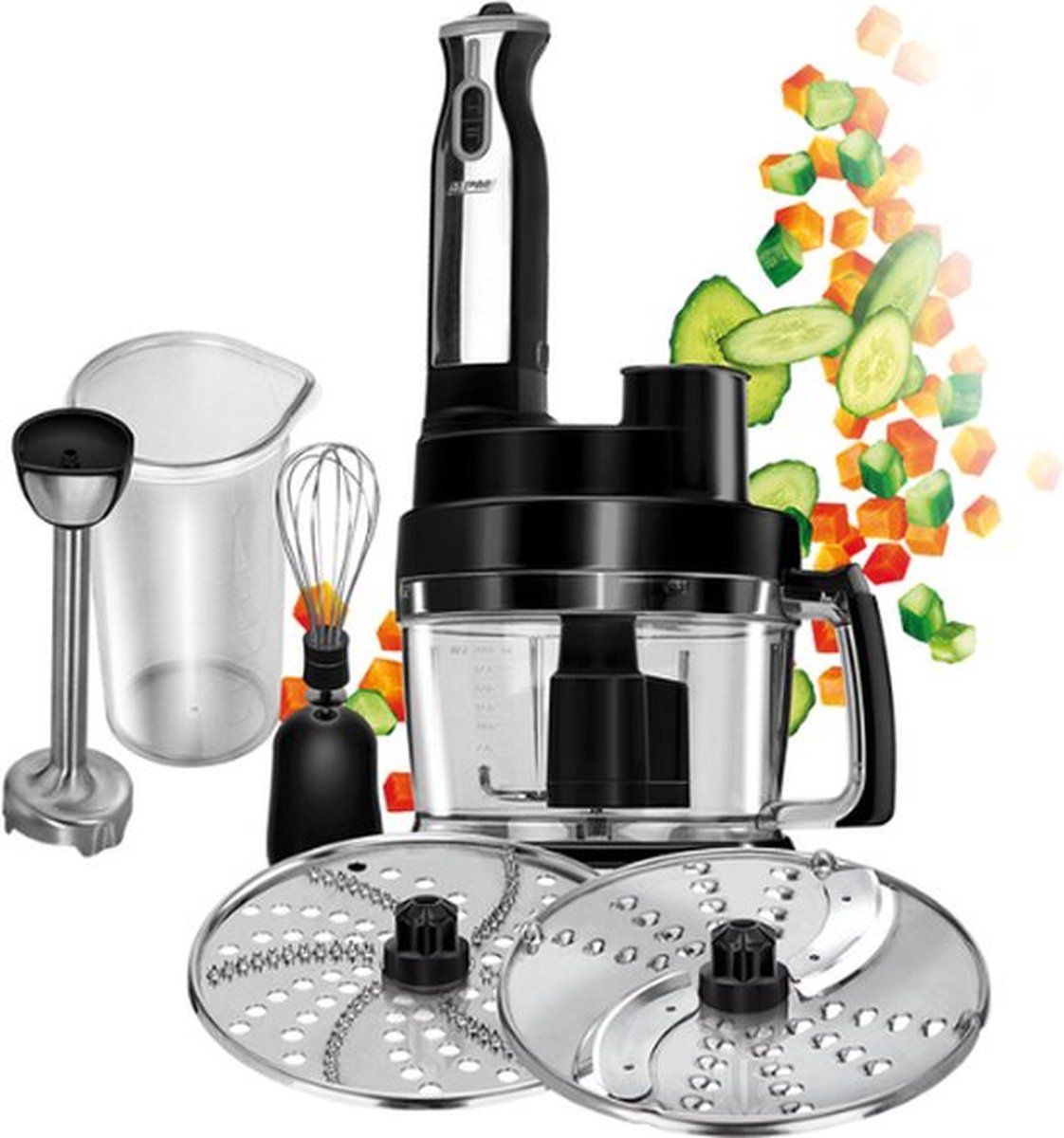 MPM - Complete Keukenmachine - Foodprocessor met Accessoires - Keukenrobot Zwart - 800W