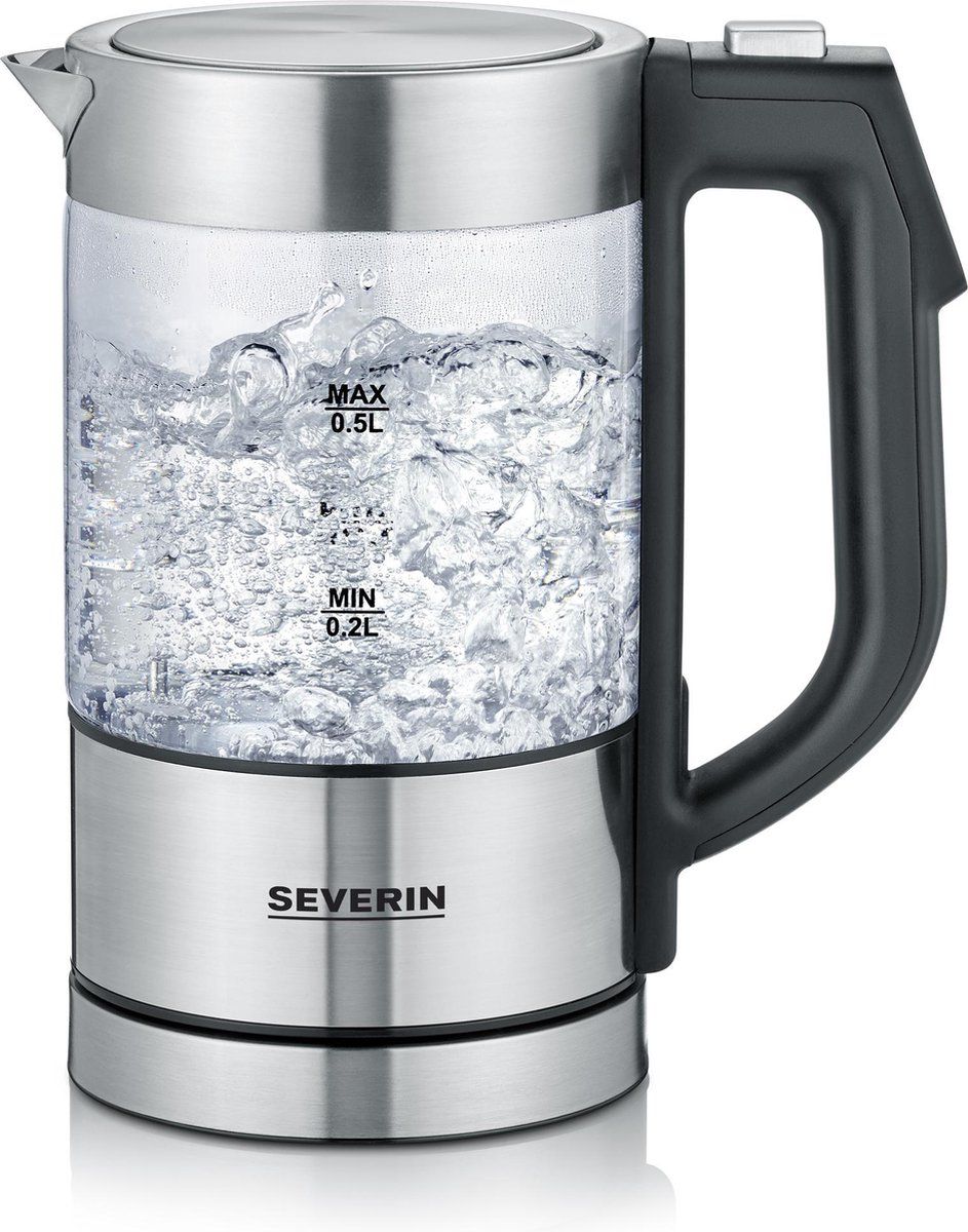 Severin WK 3458 Glazen Waterkoker Mini 0,5L - multi temp. 1100W