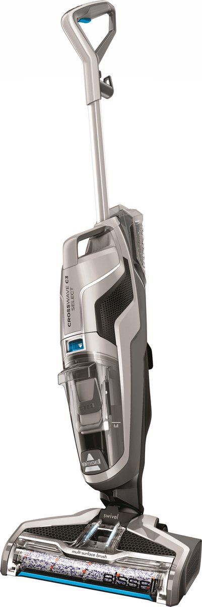 BISSELL Crosswave C3 Select Steelstofzuiger met Dweilfunctie - Vloerreiniger met Snoer - Stofzuiger, Dweilen en Drogen in 1 - Multi Surface Vacuum Cleaner - Reinigingsmachine voor Tapijt, Tegels & Houten Vloeren - Krachtige 560W Motor - 3551N