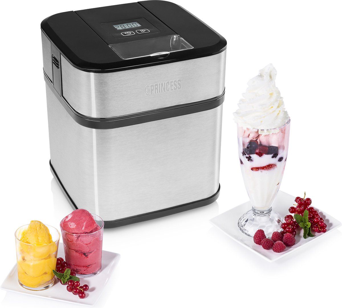 Princess 282605 - IJsmachine - 1.5 liter - Roomijs - Yoghurtijs - Frozen Yoghurt - Sorbetijs - IJsmaker - Compact