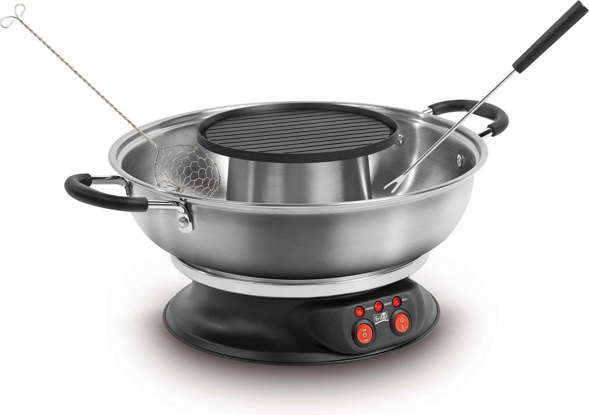 FRITEL Culinaire Fondue FG 2970 - Elektrische Fonduepan + Grill - 2l - 6 fonduevorkjes - Kerstcadeau / Cadeau Feestdagen