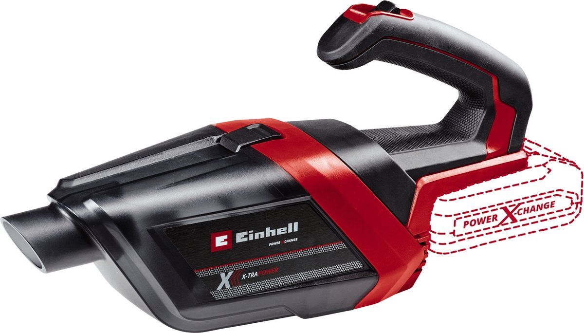 Einhell Accu Kruimelzuiger TE-HV 18/06 Li Solo - Power X-Change - 18 V/Li-Ion - 72 mbar - 0,6 L - Incl. 5 accessoires - Excl. accu en lader