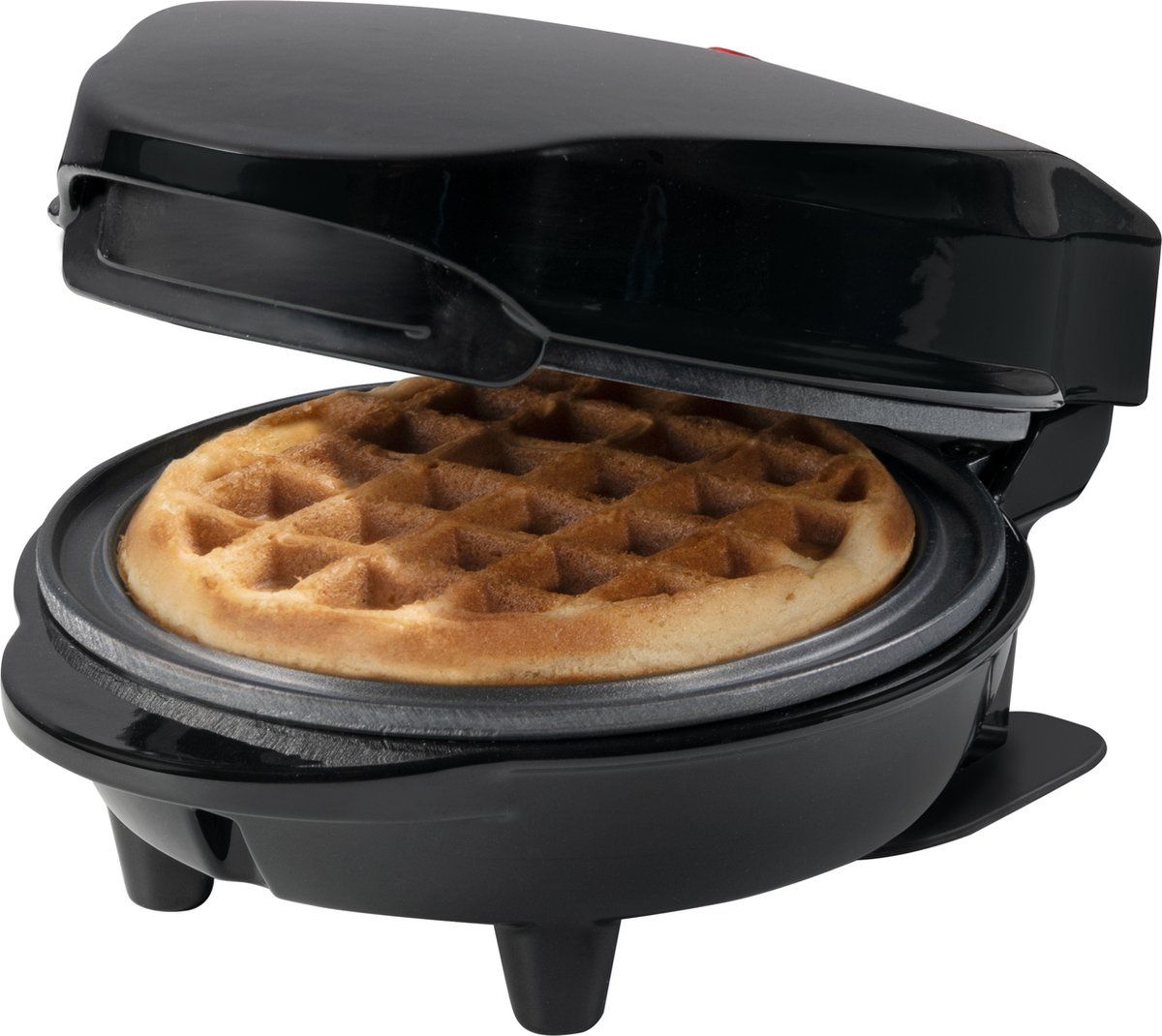 Bestron Mini-wafelijzer voor klassieke wafels, wafelijzer met antiaanbaklaag, voor kinderfeestjes, Familiefeest, Pasen of Kerst, 550 Watt, kleur: Zwart