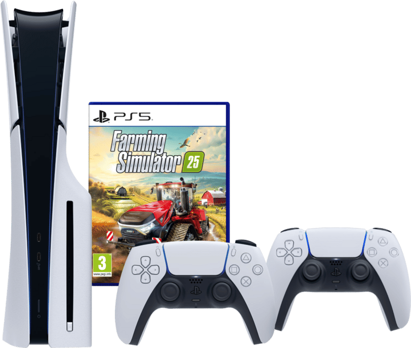 PlayStation 5 Slim Disc Edition + Farming Simulator 25 + Extra Controller Wit