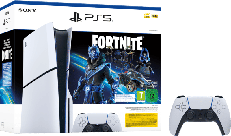 PlayStation 5 Slim Disc Edition + Fortnite Voucher + Extra Controller Wit