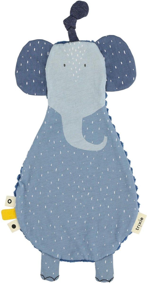 Trixie Platte Fopspeenknuffel Mrs. Elephant 37 X 16 Cm Blauw