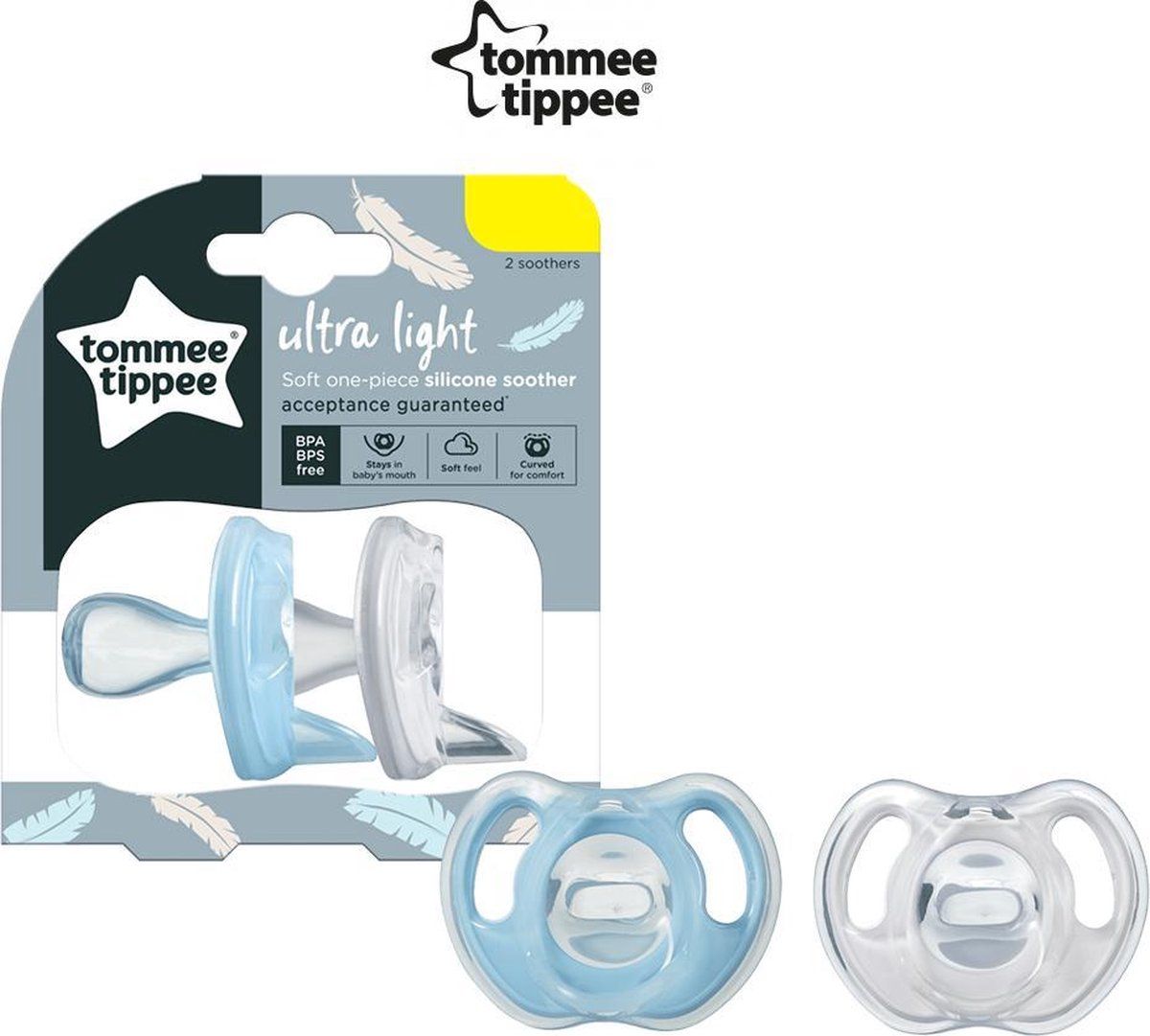 Tommee Tippee Ultra Light Acceptatie Garantie Fopspeen 6-18m - 2 Stuks