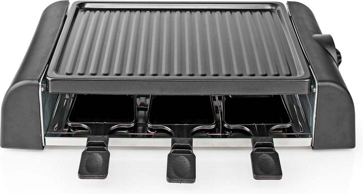 Nedis Gourmet / Raclette - Grill - 6 Personen - Spatel - Temperatuurinstelling - Anti-aanbak laag - Rechthoek