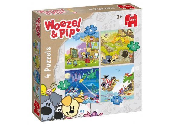 Jumbo - Woezel en Pip Woezel & Pip 4-in-1 puzzels 4+6+8+16 stukjes