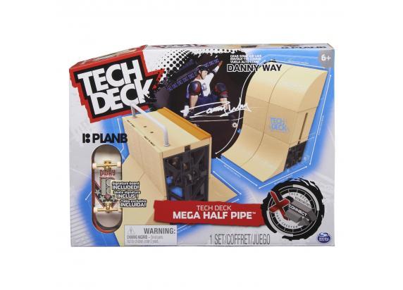 Tech Deck X-Connect - Danny Way Mega Half Pipe - Aanpasbare Ramp Set met PlanB vingerskateboard