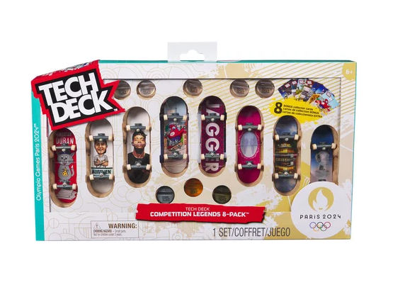 Tech Deck - Olympische Spelen Parijs 2024 - Competition Legends-set met 8 vingerskateboards met kaarten