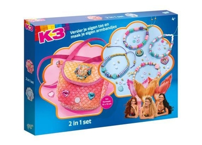 K3 Totum 2 in 1 knutselset zeemeermin 4 armbandjes maken en handtasje versieren 15 x 13 cm 300 delig Studio 100 creatief speelgoed