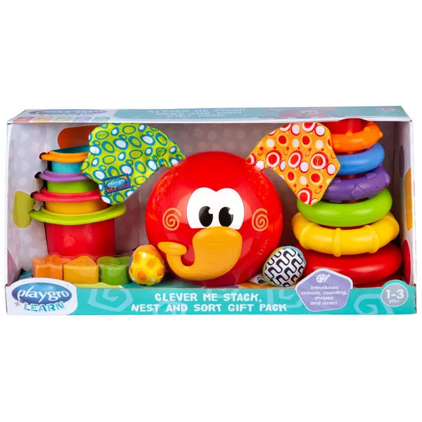 Playgro giftpack Clever Me - stapelbakjes, stapeltoren en vormsorteerder