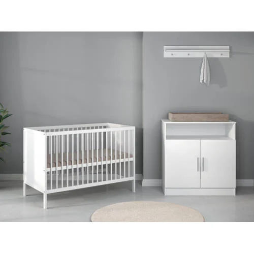 Cabino Babykamer Wit 2 Delig Baby Bed Lola + Commode Texas