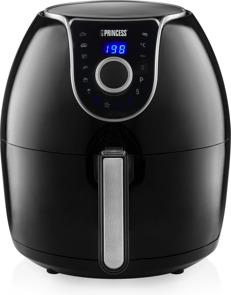 Princess Digitale Family Airfryer XXL 182055 - Heteluchtfriteuse - 5,2 liter - Inclusief gratis bakvorm - 8 voorgeprogrammeerde programma's - Zwart