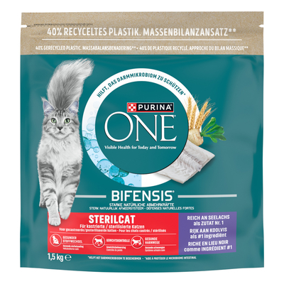 1.5kg PURINA ONE SterilCat Koolvis droogvoer voor katten - kattenbrokken