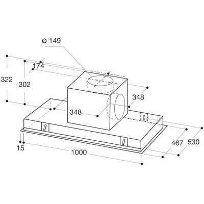 Whirlpool UEI 102F LR X Afzuigkap vlakscherm Grijs