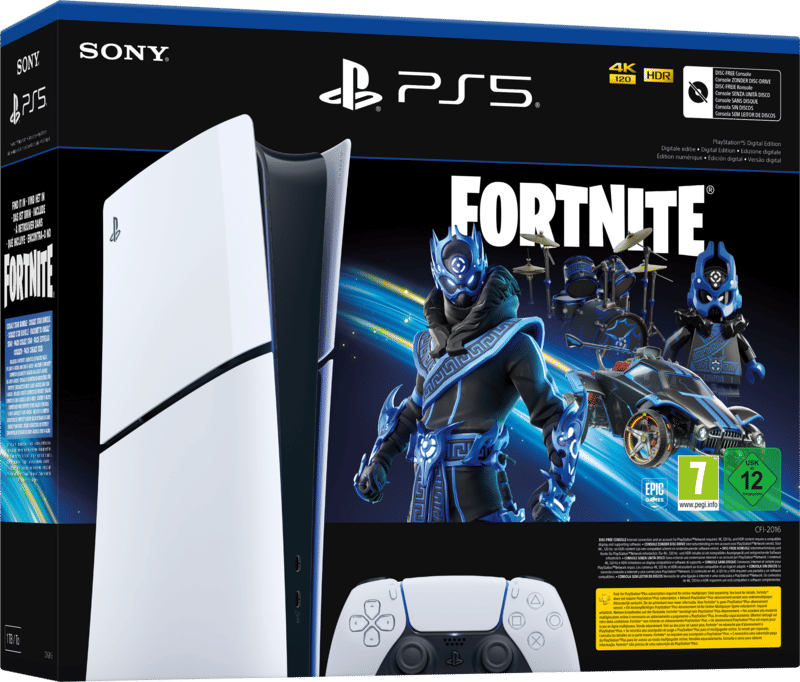 Sony PlayStation 5 Console Digital Edition Slim + Fortnite Cobalt Star Bundel