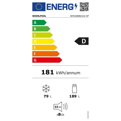 Whirlpool WHC18D021C2 SF Inbouw Koel-vriescombinatie