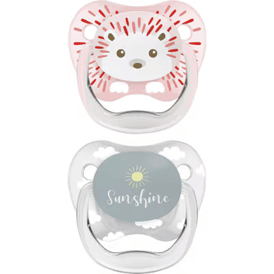 Dr. Brown's Animal Faces Fopspeen Fase 1 Roze / Grijs