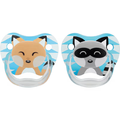 Dr. Brown's Animal Faces Fopspeen Fase 1 Turquoise / Grijs