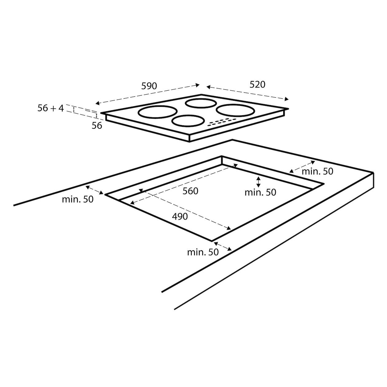 Inventum inbouw inductiekookplaat IKI6035MAT